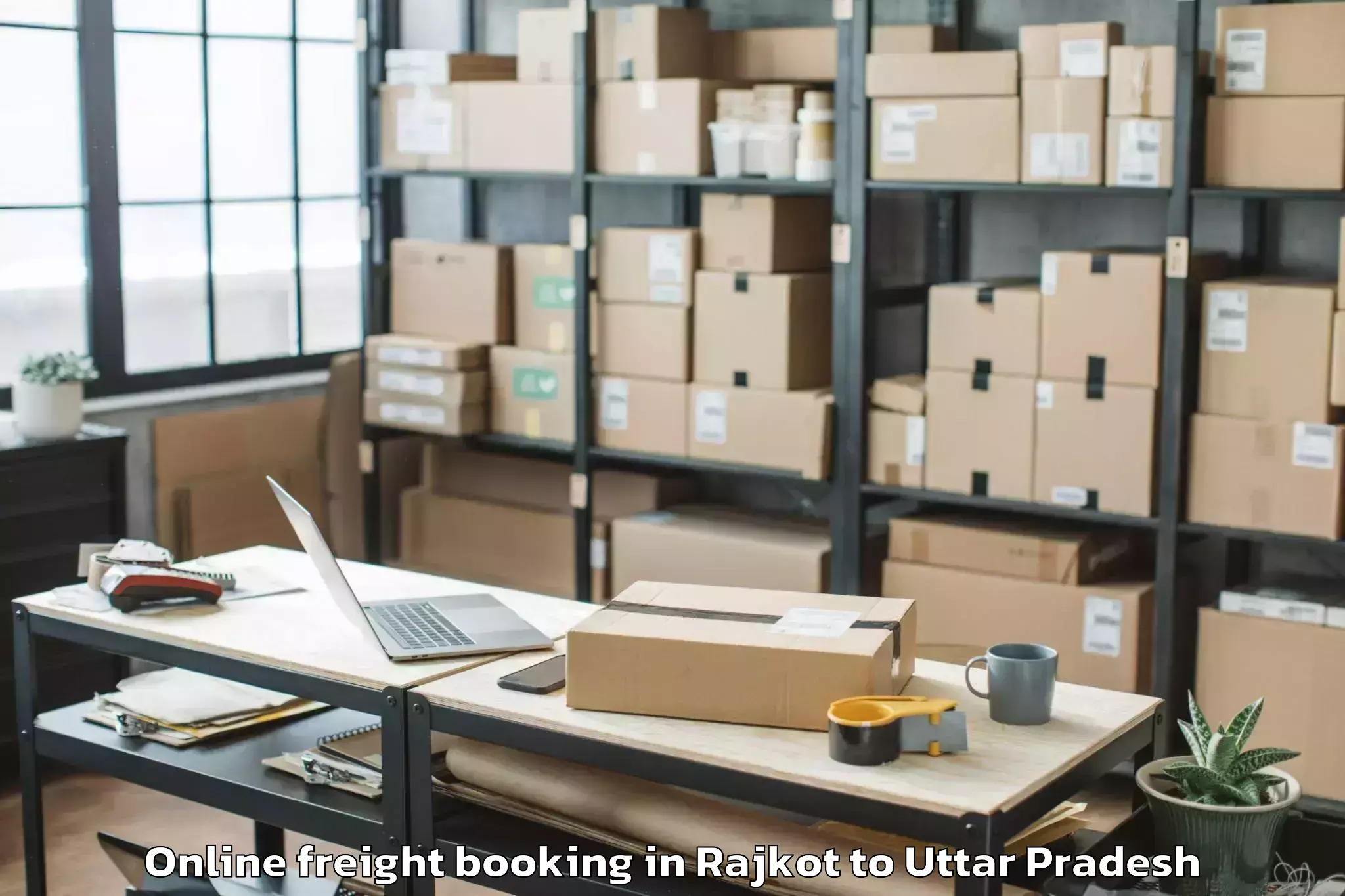 Hassle-Free Rajkot to Etah Online Freight Booking